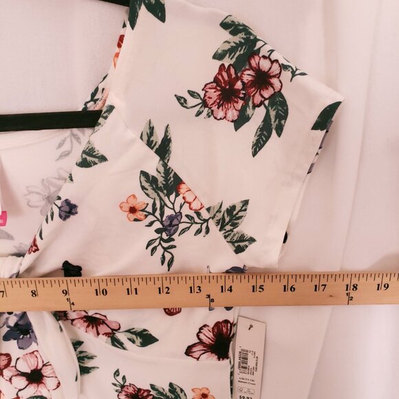 No Boundaries White Floral Stretchy Short Sleeve Youth Dress Size L (11-13) - Picture 2 of 14